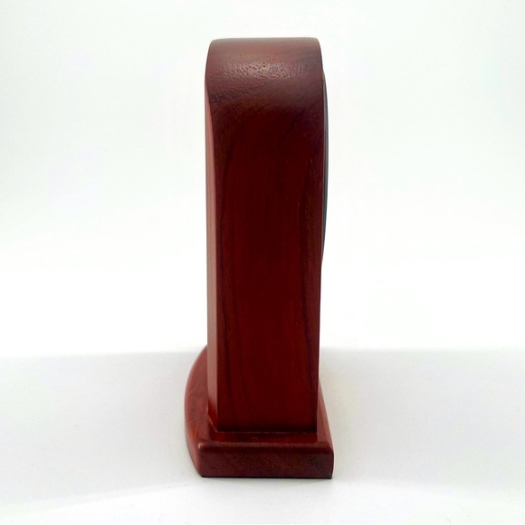 Rosewood Quality Analog Piano Finish Domed Minimalist Desk Clock Roman Numerals - Picture 2 of 5